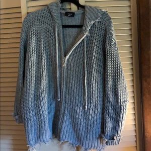 Gray zip up hoodie sweater